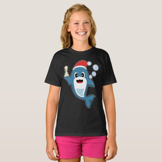 Dolfijn Kerstschaak T-shirt (Voorkant volledig)