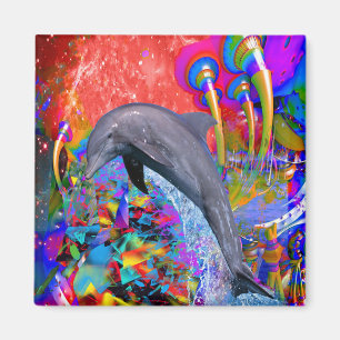 Dolfijn Kleurensplash Magneet