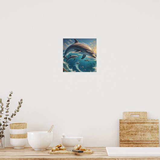 Dolfijn kunst poster (Keuken)