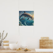 Dolfijn kunst poster (Keuken)