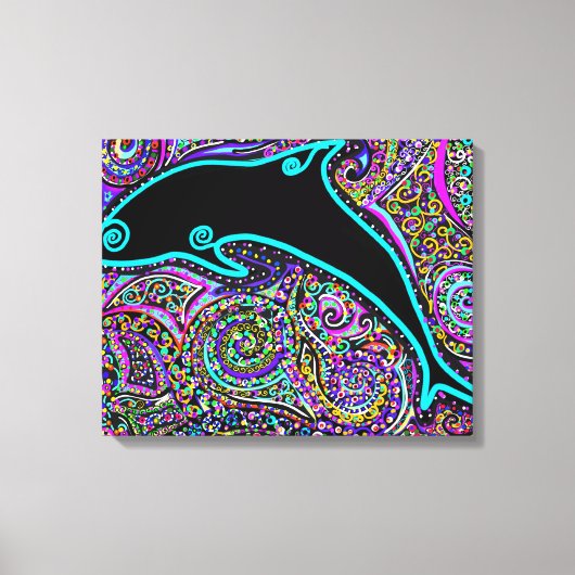 Dolfijn Kunstontwerp Canvas Afdruk (Voorkant)