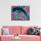 Dolfijn Kunstontwerp Canvas Afdruk (Insitu (Woonkamer))