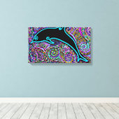 Dolfijn Kunstontwerp Canvas Afdruk (Insitu (Houten vloer))