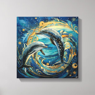 Dolfijn Kunstprint Canvas Afdruk