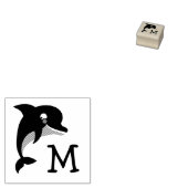 Dolfijn Leuk Kind Monogram Initiaal Rubberstempel (Gestempeld)