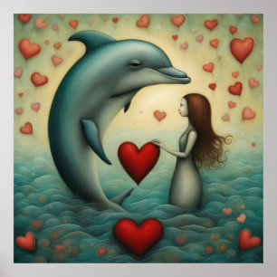 Dolfijn Liefde 1 Poster