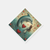 Dolfijn Liefde 1 Servet (Hoek)