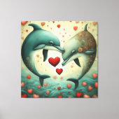 Dolfijn Liefde 2 Canvas Afdruk (Voorkant)