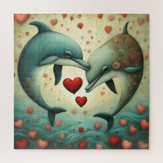 Dolfijn Liefde 2 Legpuzzel (Verticaal)