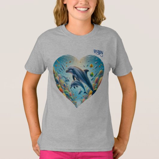 Dolfijn Liefde Meisje is T-shirt (Voorkant)