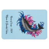 Dolfijn Lotus Bloemen Cruise Door Magneet (Horizontaal)