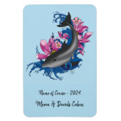 Dolfijn Lotus Bloemen Cruise Door Magneet (Verticaal)