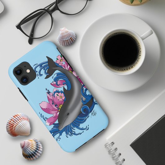 Dolfijn Lotus Bloemen Kersenbloesem Case-Mate iPhone Case