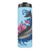 Dolfijn Lotus Bloemen Kersenbloesem Thermosbeker (Voorkant)