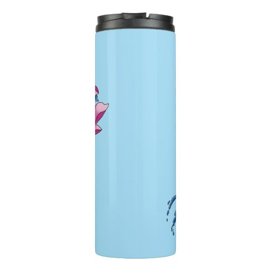 Dolfijn Lotus Bloemen Kersenbloesem Thermosbeker (Achterkant)