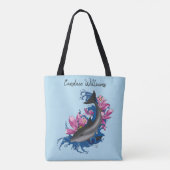 Dolfijn Lotus Bloemen Kersenbloesem Tote Bag (Achterkant)