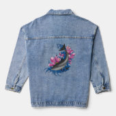 Dolfijn Lotusbloemen Kersenbloesem Denim Jacket (Achterkant)