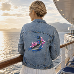 Dolfijn Lotusbloemen Kersenbloesem Denim Jacket