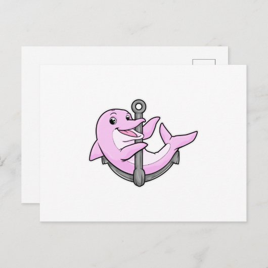Dolfijn met anker briefkaart (Voorkant / Achterkant)