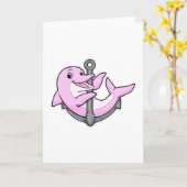 Dolfijn met anker kaart (Gele Bloem)