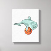 Dolfijn met Basketball Canvas Afdruk (Voorkant)