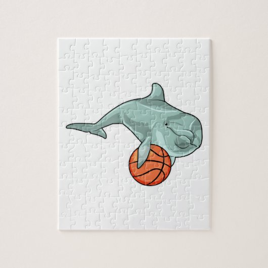 Dolfijn met Basketball Legpuzzel (Verticaal)