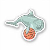 Dolfijn met Basketball Sticker (Voorkant)