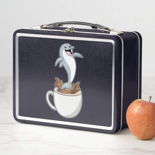 Dolfijn met beker koffie (In situ)