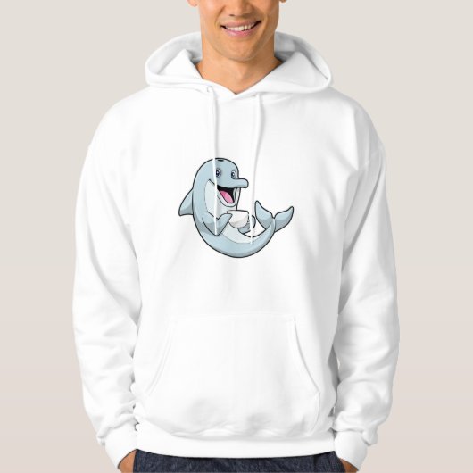 Dolfijn met beker koffie hoodie (Voorkant)