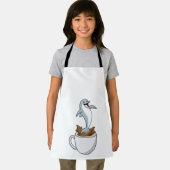 Dolfijn met beker koffie schort (Insitu)