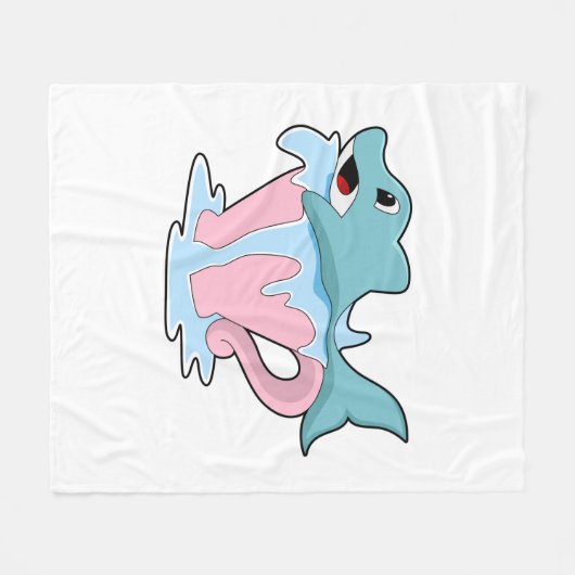 Dolfijn met beker water.PNG Fleece Deken (Voorkant (Horizontaal))