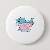 Dolfijn met beker water.PNG Ronde Button 7,6 Cm (Voorkant)