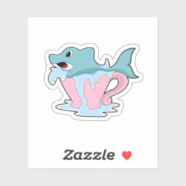 Dolfijn met beker water.PNG Sticker