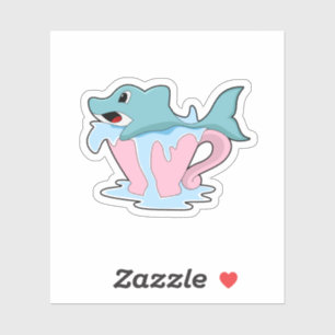 Dolfijn met beker water.PNG Sticker