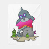 Dolfijn met bril fleece deken (Voorkant)