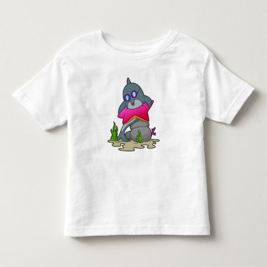 Dolfijn met bril kinder shirts (Voorkant)