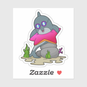Dolfijn met bril sticker