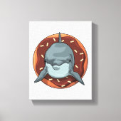 Dolfijn met Donut Canvas Afdruk (Voorkant)