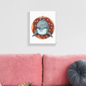 Dolfijn met Donut Canvas Afdruk (Insitu (Woonkamer))