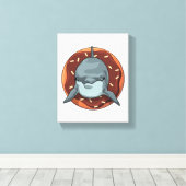 Dolfijn met Donut Canvas Afdruk (Insitu (Houten vloer))
