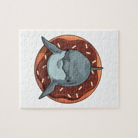 Dolfijn met Donut Legpuzzel (Horizontaal)