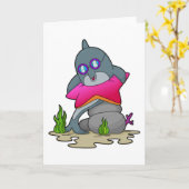 Dolfijn met een bril kaart (Gele Bloem)