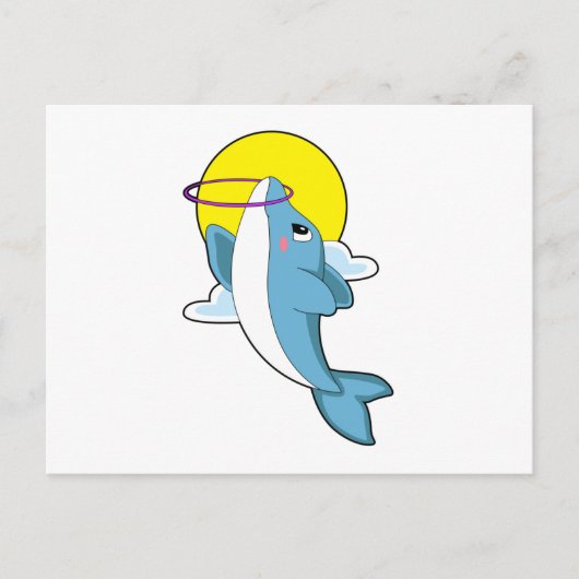 Dolfijn met fitnessbanden briefkaart (Voorkant)