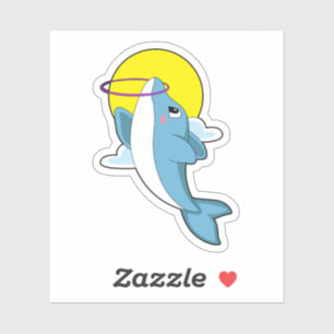Dolfijn met fitnessbanden sticker