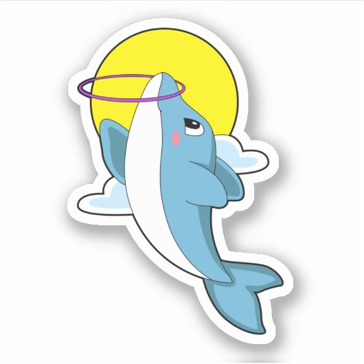 Dolfijn met fitnessbanden sticker (Voorkant)