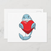 Dolfijn met hart briefkaart (Voorkant / Achterkant)