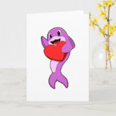 Dolfijn met Hart Kaart (Gele Bloem)