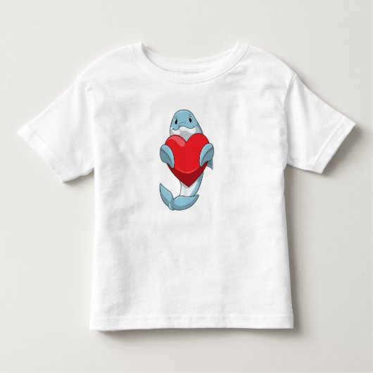 Dolfijn met hart kinder shirts (Voorkant)
