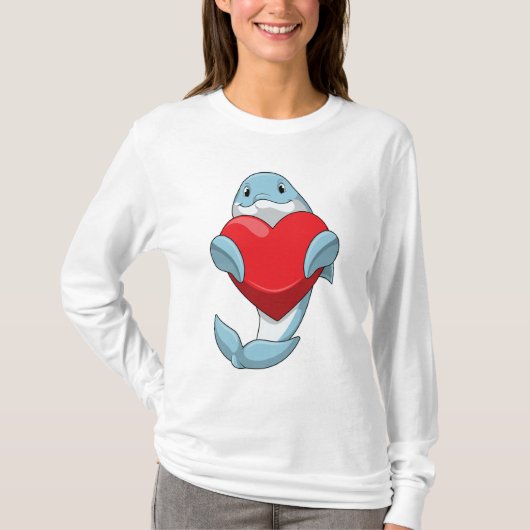 Dolfijn met hart t-shirt (Voorkant)