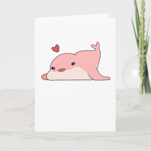Dolfijn met liefde in het hart kaart (Voorkant)